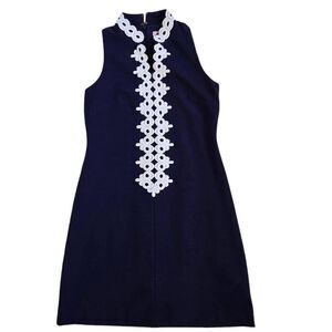 Lilly Pulitzer Womens Callista Sleeveless Shift Dress Navy Blue XS